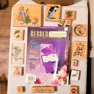 Rubber stamp book with over 20 rubber stamps